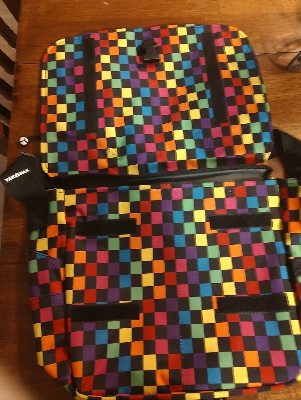 Multicolor Checkerboard Messenger Bag